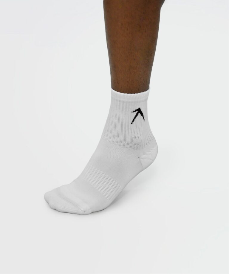 Unisex Short Crew Dry Touch Socks - Pack of 3 White Image 5