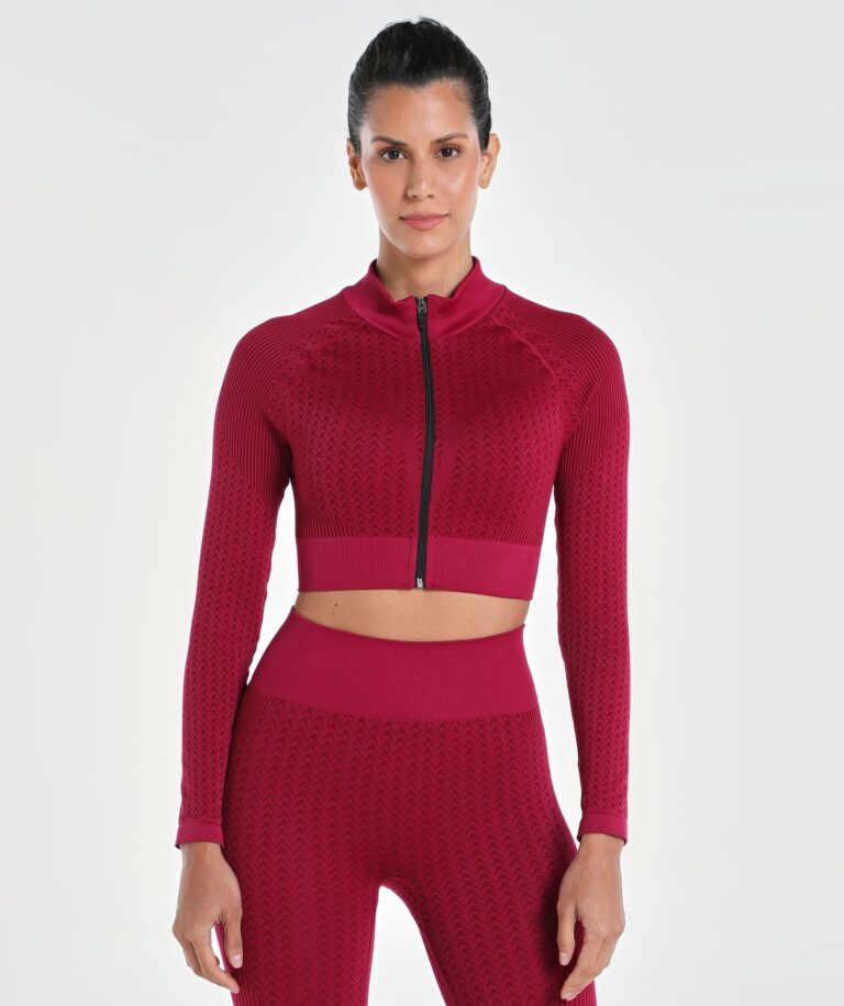 Women Signature Seamless Crop Top with Zipper image 1