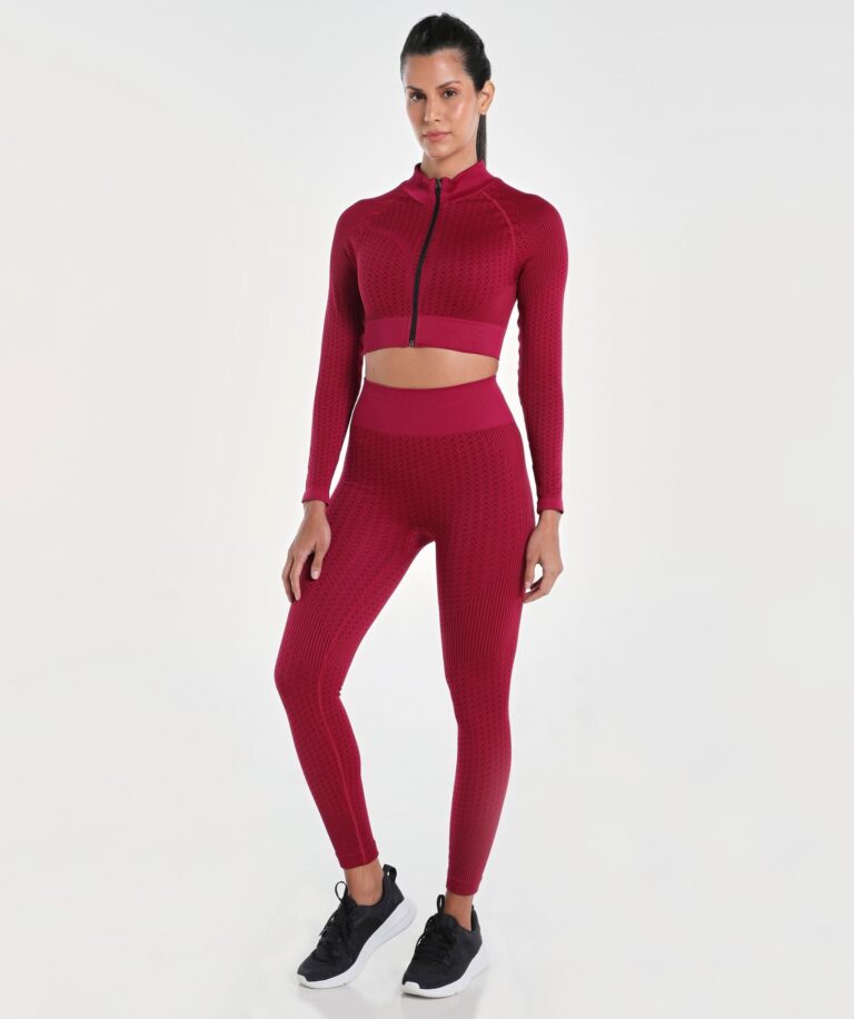 Women Signature Seamless Crop Top with Zipper Vivacious thumbnail 4