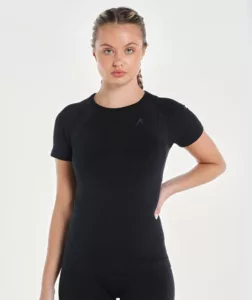 Women Shape Seamless Tee Black thumbnail 1