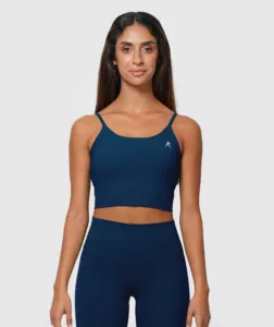 Women Slim Strap Sports Bra Navy-Blue thumbnail 1