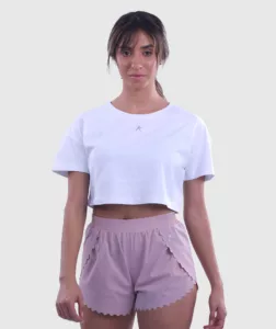 Women Comfy Crop Top White thumbnail color variation