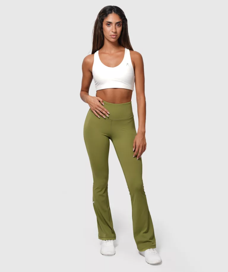 Women Essential Flared Legging Dark-Grass-Green Image 6