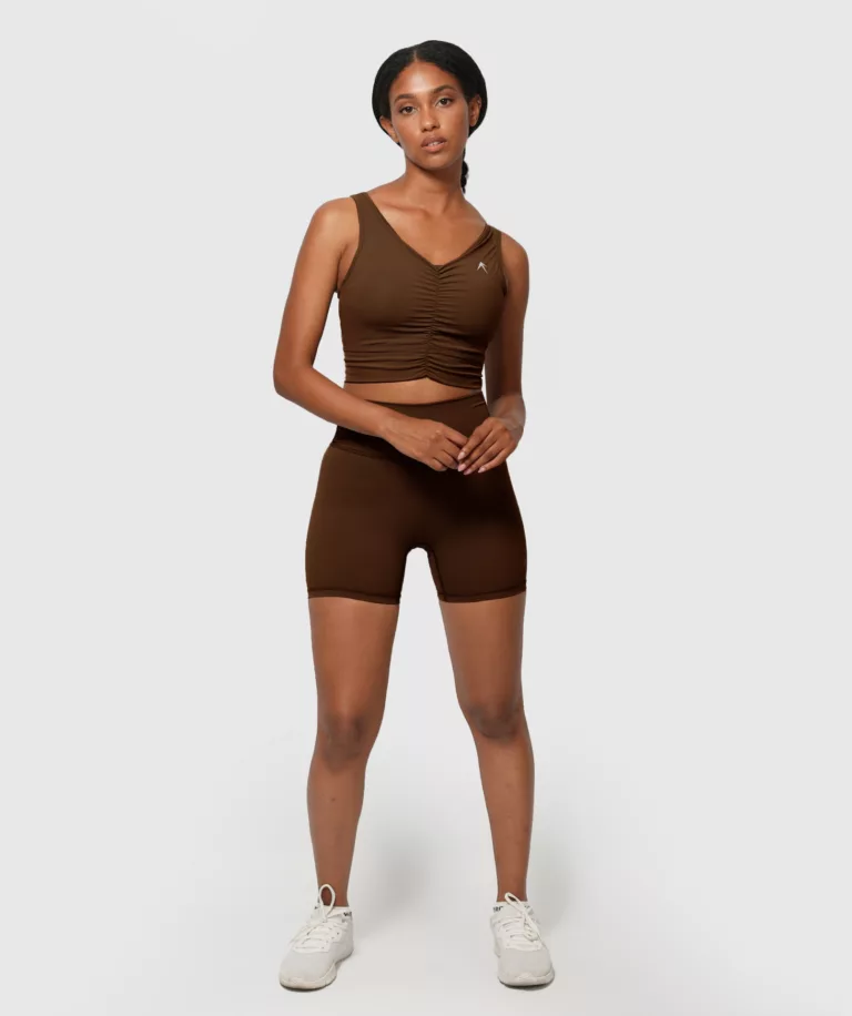 Women Sculpt Fit Mini Short Brown Image 6