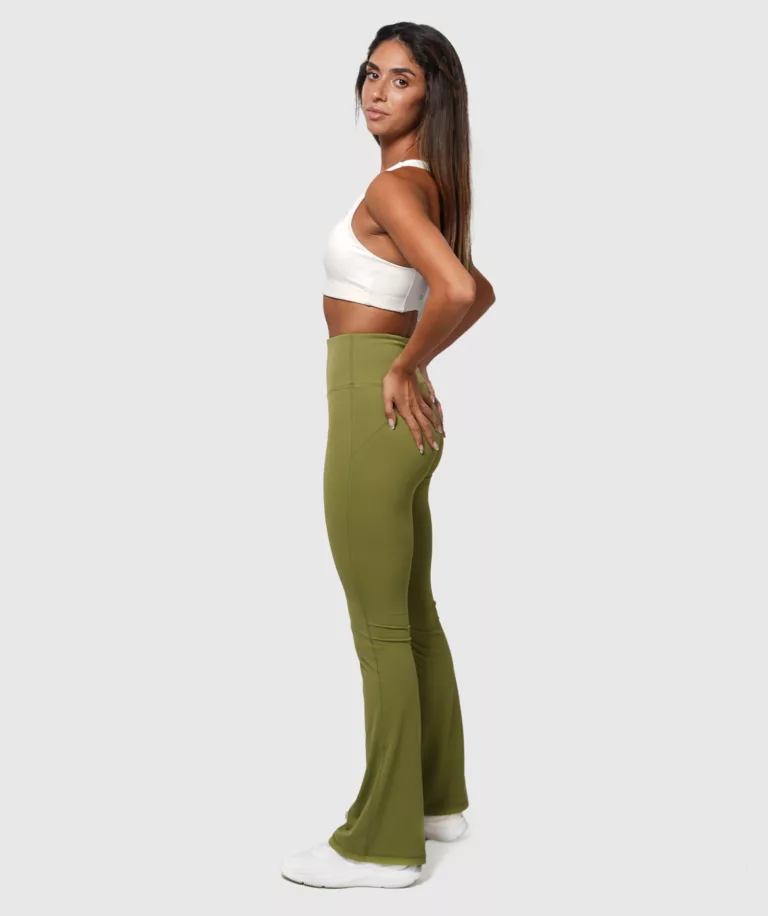 Women Essential Flared Legging Dark-Grass-Green Image 7