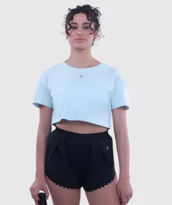 Women Comfy Crop Top Sky-Blue thumbnail color variation