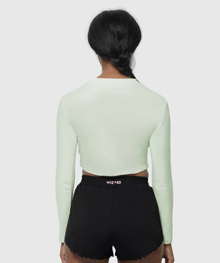 Women Comfy Cut-out Crop Top Light-Green Image 2