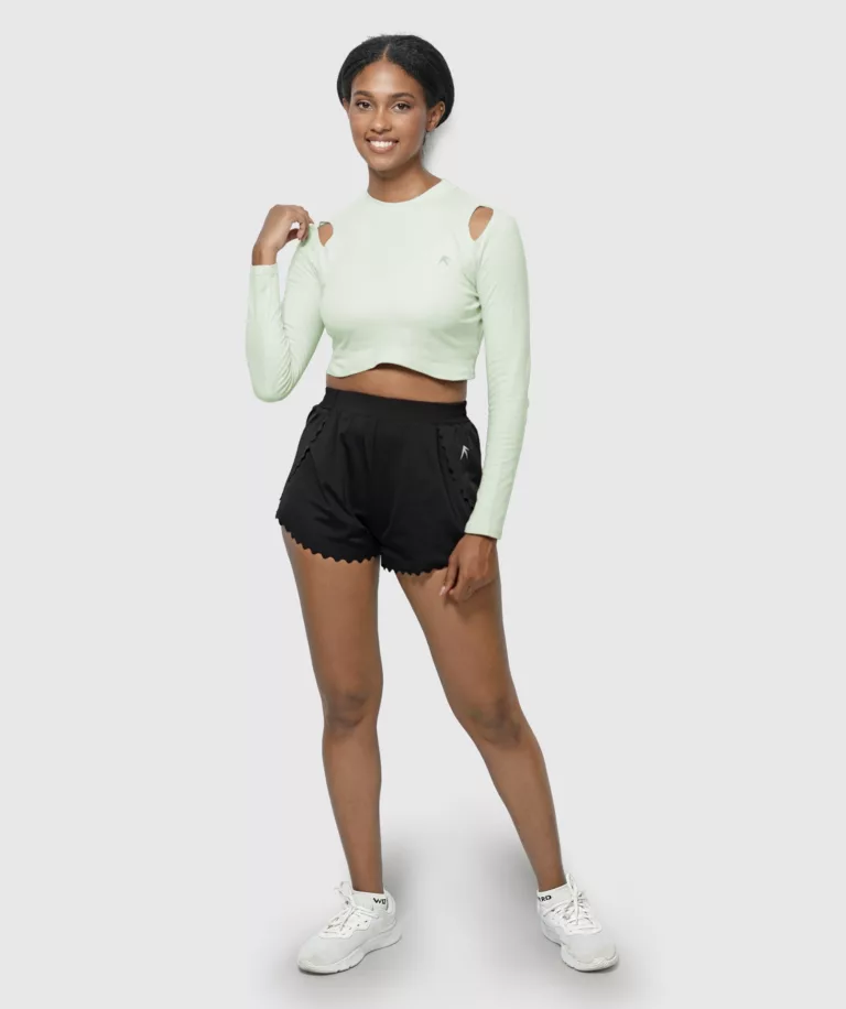 Women Comfy Cut-out Crop Top Light-Green Image 5