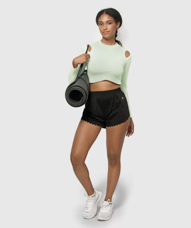 Women Comfy Cut-out Crop Top Light-Green Image 6