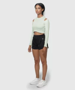 Women Comfy Cut-out Crop Top Light-Green thumbnail 4