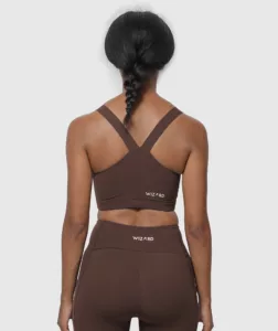 Women Performance Cross Back Bra Brown thumbnail 2