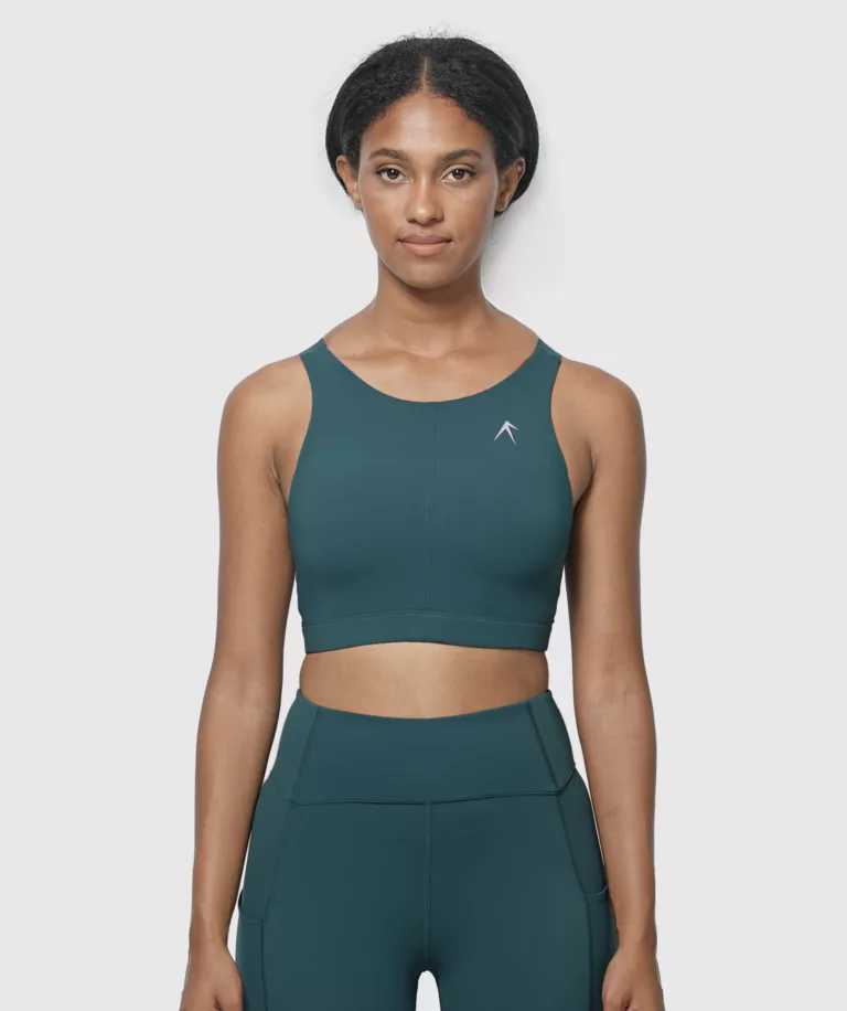 Women Performance Cross Back Bra Dark-Green Main Image