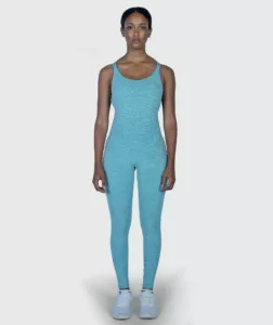 Women Strappy Backless Jumpsuit Marl-Light-Blue thumbnail color variation