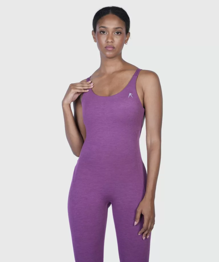 Women Strappy Backless Jumpsuit Purple thumbnail 3