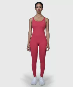 Women Strappy Backless Jumpsuit Red-Marl thumbnail color variation