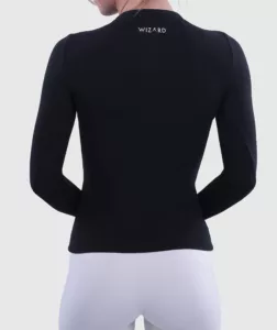 Women Collarless Top With ¾ Zipper Black thumbnail 3